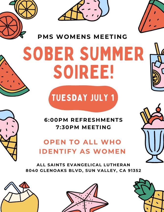 Women's Sober Summer Soiree Flyer